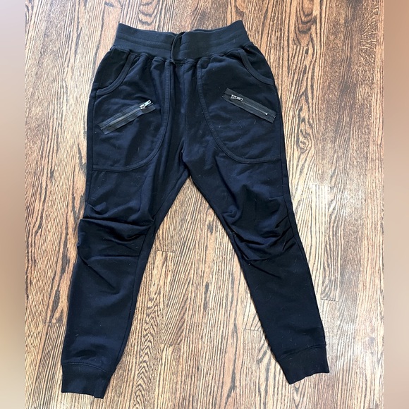 URBAN COOL BLACK DANCE/ATHLETIC PANTS WITH ZIPPERS - Picture 1 of 8